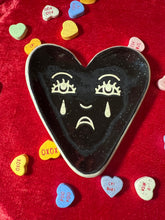 Load image into Gallery viewer, Black crying heart trinket dish
