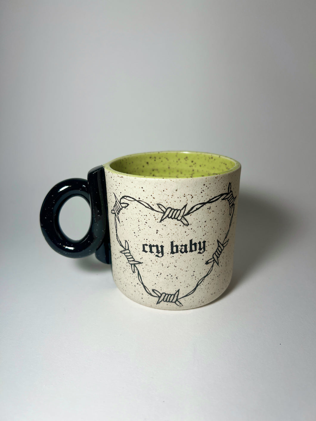 Barbed wire cry baby mug