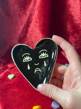 Load image into Gallery viewer, Black crying heart trinket dish
