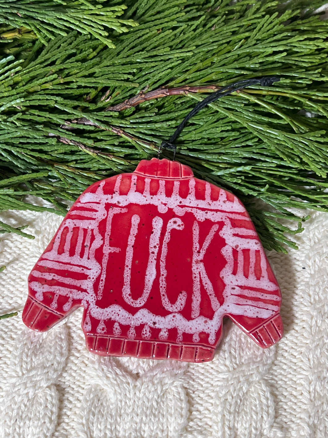 Fuck sweater ornament