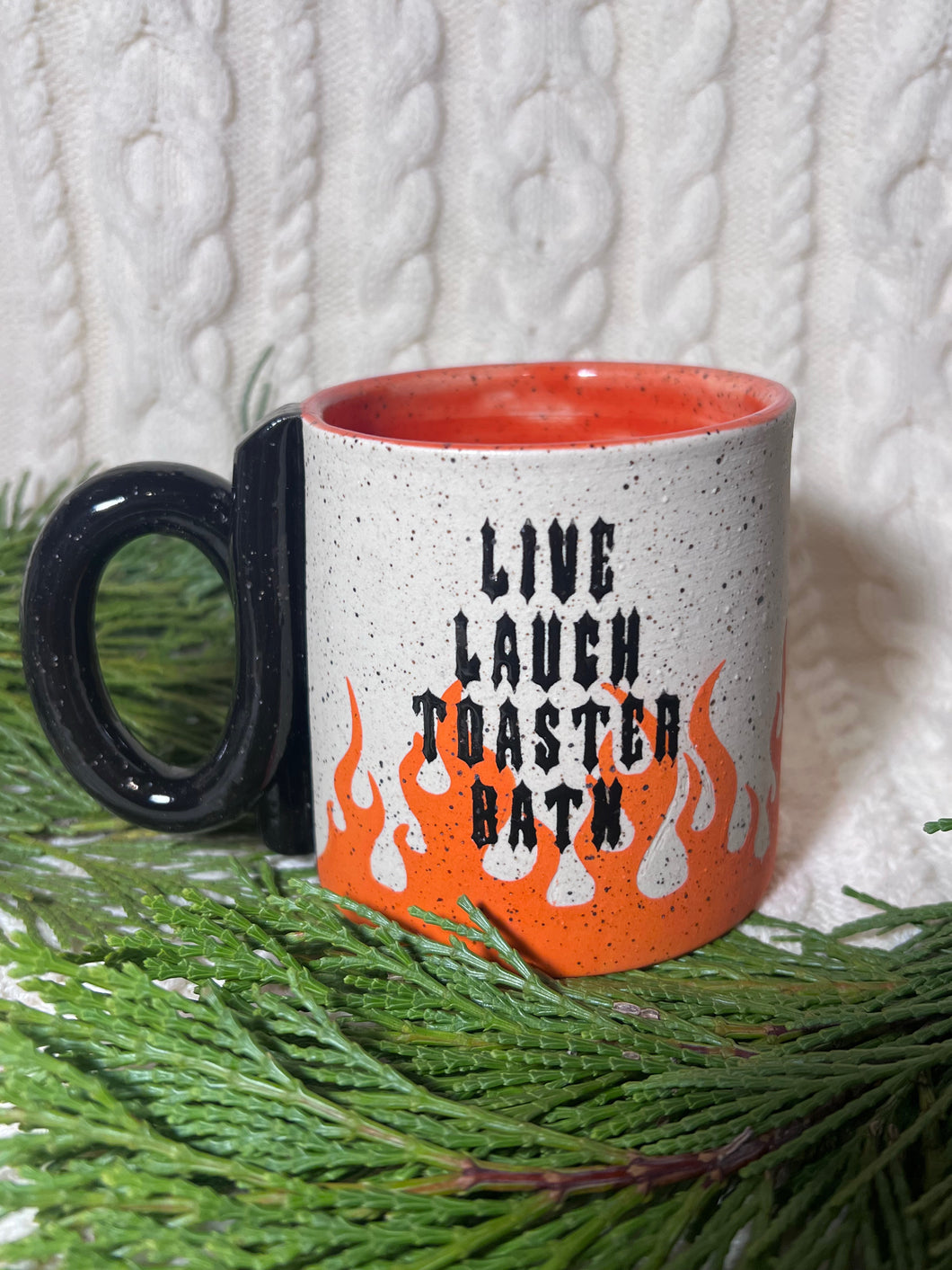 Live laugh toaster bath mug